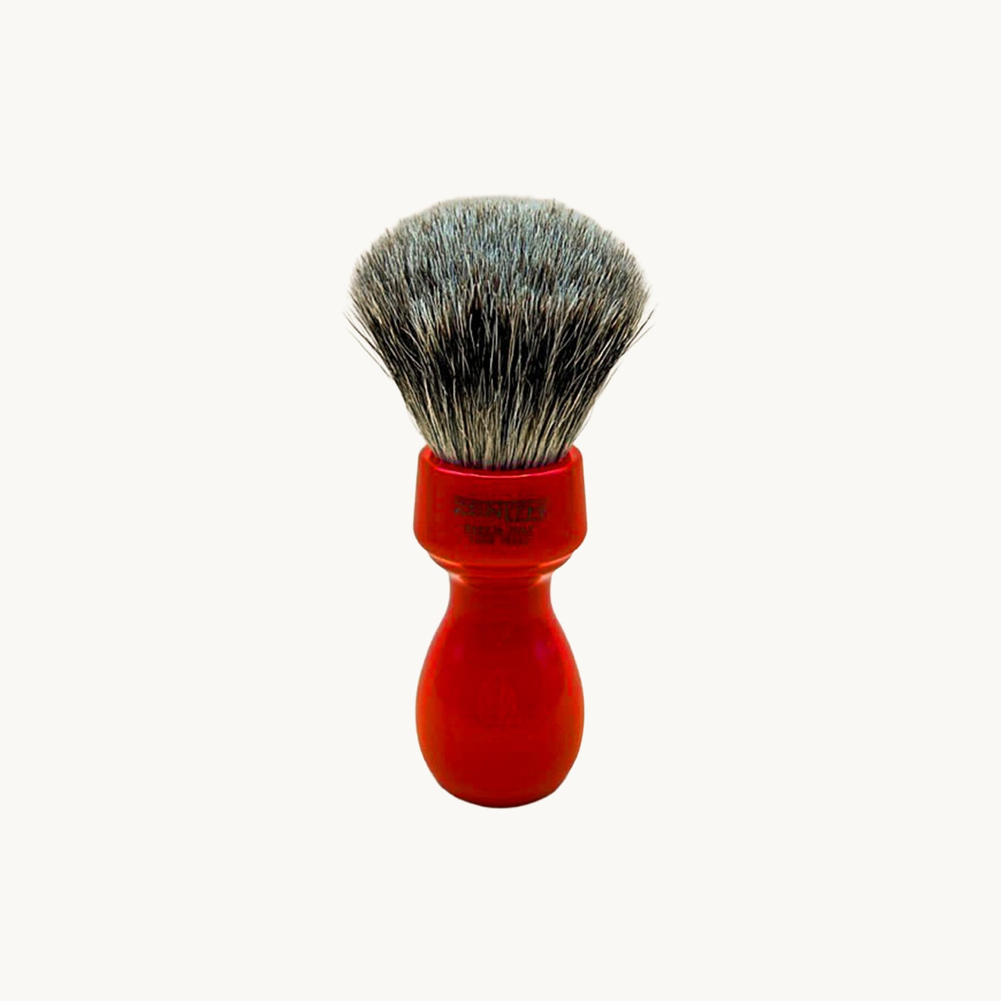 Pennello da barba con manico rosso