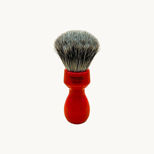 Pennello da barba con manico rosso
